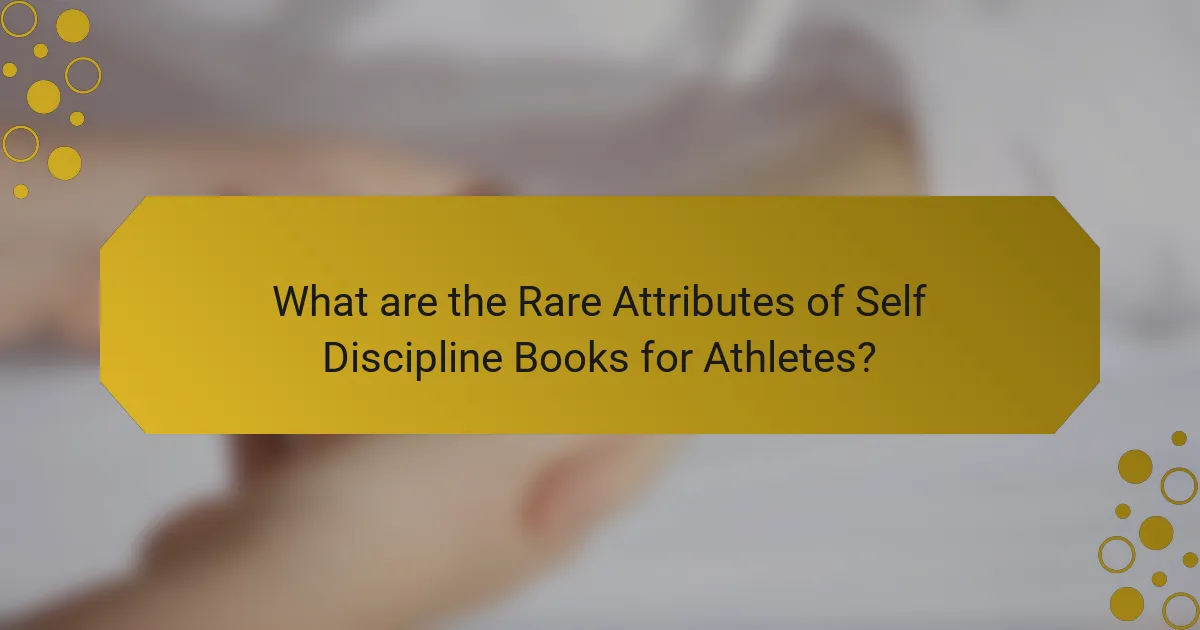 What are the Rare Attributes of Self Discipline Books for Athletes?