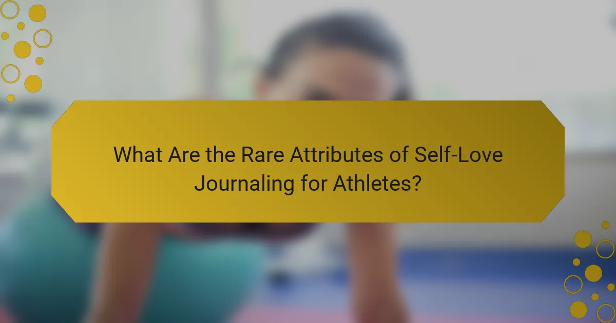 What Are the Rare Attributes of Self-Love Journaling for Athletes?