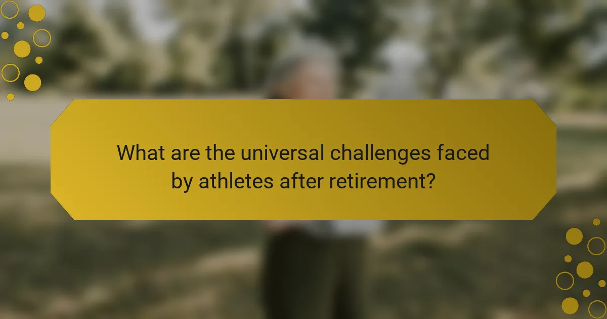 What are the universal challenges faced by athletes after retirement?