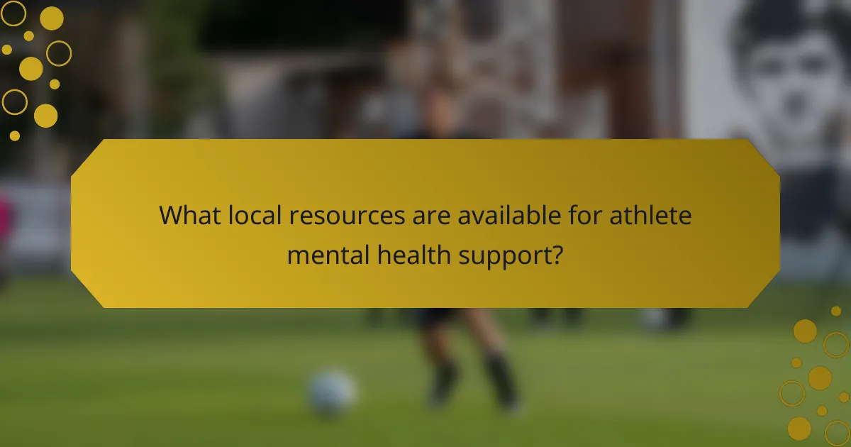 What local resources are available for athlete mental health support?
