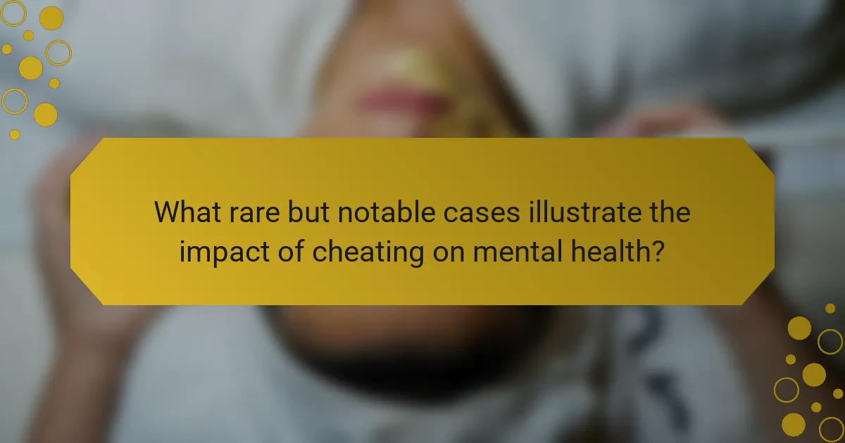What rare but notable cases illustrate the impact of cheating on mental health?