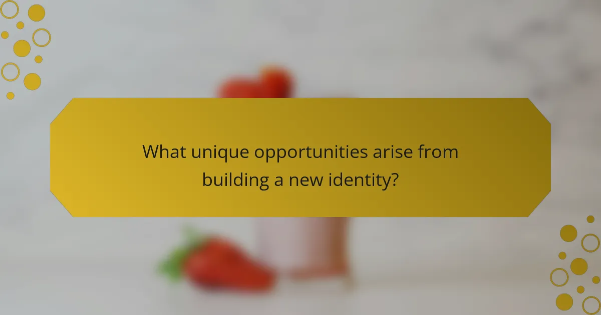 What unique opportunities arise from building a new identity?