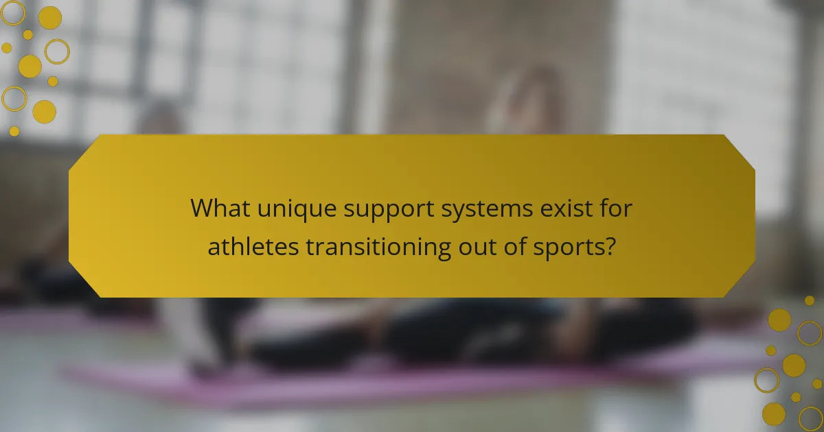 What unique support systems exist for athletes transitioning out of sports?